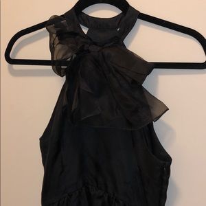 Little black dress with bow neck